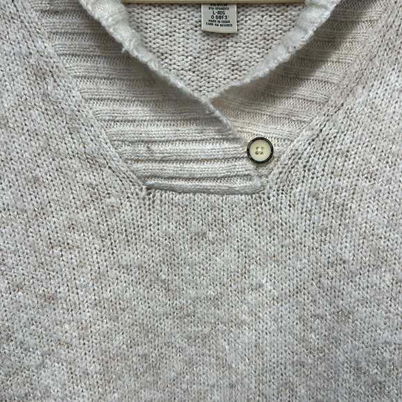 L.L. Bean Oatmeal Knit Sweater | Women’s Size Large - Picture 4 of 4